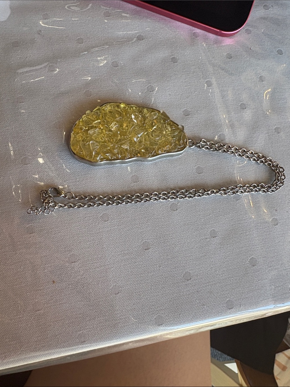 Yellow Crystal Cluster Pendant Necklace - Women Jewelry